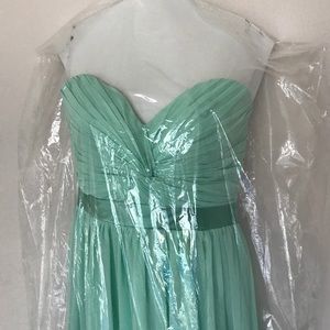 Mint Green floor length Strapless dress